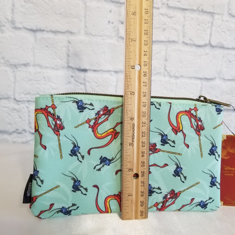 Loungefly Mulan Companion Friend Mushu Dragon Crikee Zip Disney Travel Pouch New - Picture 16 of 16